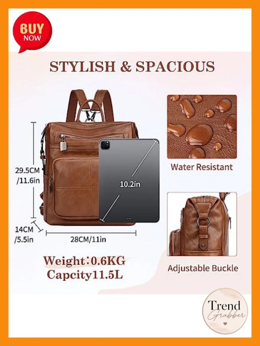 Women's Convertible Vegan Leather Backpack Purse, Fashion Faux Leather Shoulder